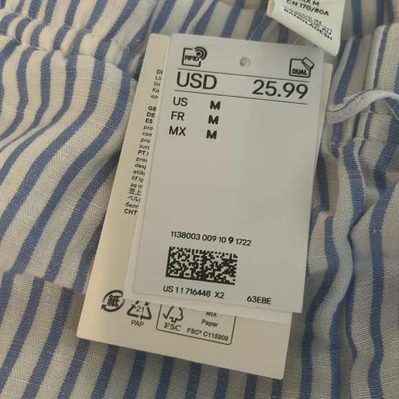 Blue and white striped pants - Picture 2 of 2